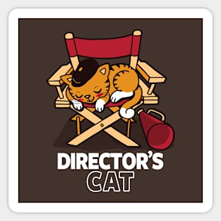 Director's Cat Funny Cute Cat Sleeping Clever Pun Cartoon Meme Sticker